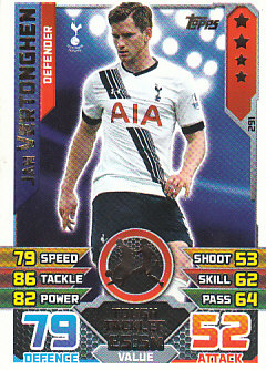 Jan Vertonghen Tottenham Hotspur 2015/16 Topps Match Attax #291